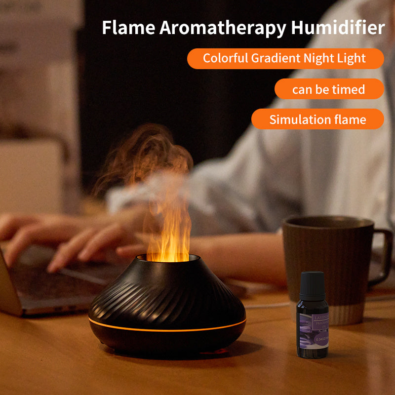 Volcanic Glow: Breathe in Relaxation with This Flame Diffuser!